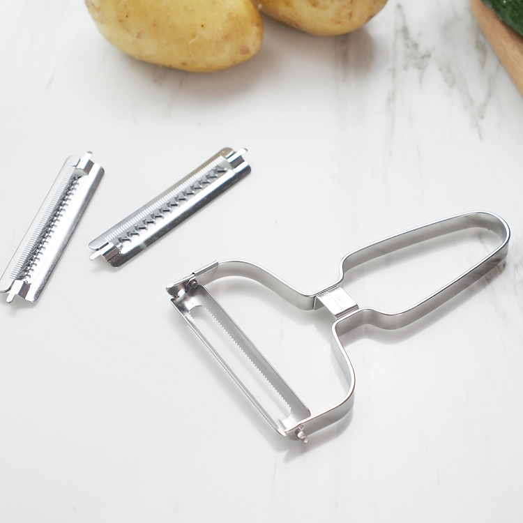 Amazon 3 in 1 peeled tool stainless steel multi-function peeler can change three cutting blade